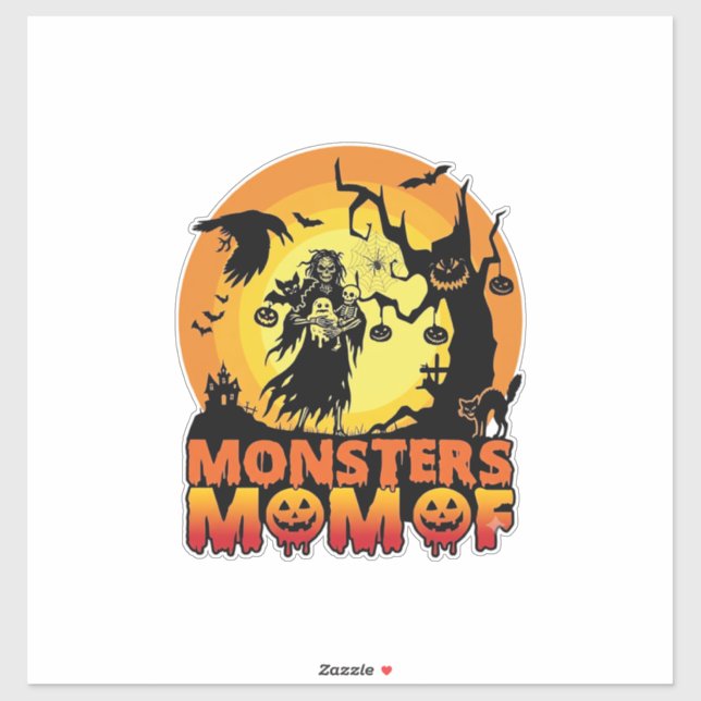 Monsters Mum Halloween Monster Ghost Skeleton Spoo (Sheet)