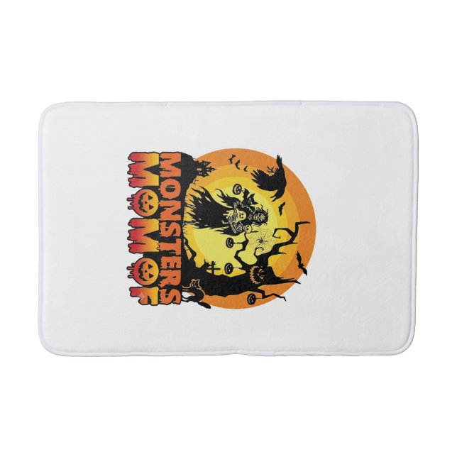 Monsters Mum Halloween Monster Ghost Skeleton Spoo Bath Mat (Front)