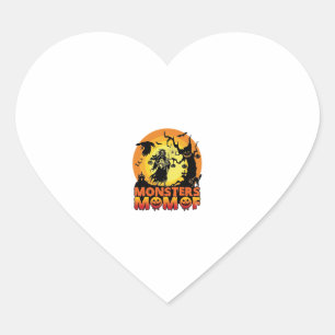 Monsters Mum Halloween Monster Ghost Skeleton Spoo Heart Sticker