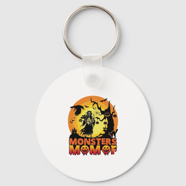 Monsters Mum Halloween Monster Ghost Skeleton Spoo Key Ring (Front)