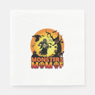 Monsters Mum Halloween Monster Ghost Skeleton Spoo Napkin