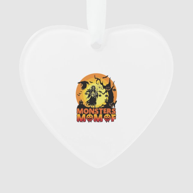 Monsters Mum Halloween Monster Ghost Skeleton Spoo Ornament (Front)