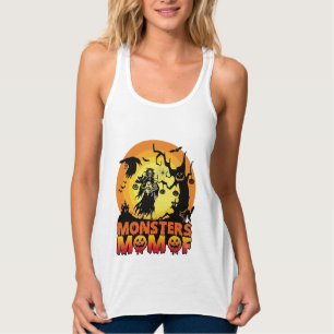 Monsters Mum Halloween Monster Ghost Skeleton Spoo Singlet