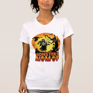 Monsters Mum Halloween Monster Ghost Skeleton Spoo T-Shirt