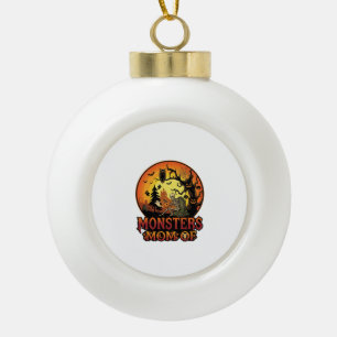 Monsters Mum Halloween Skeleton Pumpkin Owl Spooky Ceramic Ball Christmas Ornament