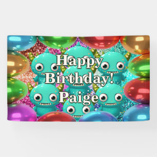 Monsters Personalised character birthday banner