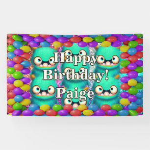 Monsters Personalised character birthday banner