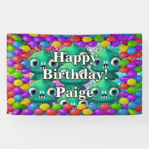 Monsters Personalised character birthday banner
