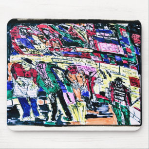 monsters stock market mouse pad