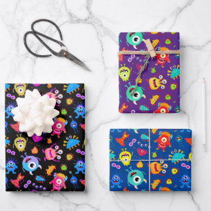 Monsters Time Wrapping Paper Sheet