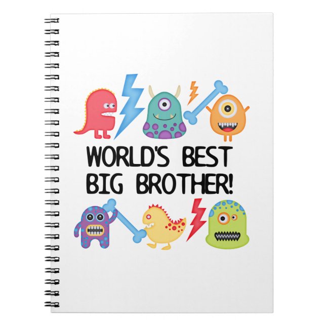 Monsters World Best Big Brother Spiral Notebook (Front)
