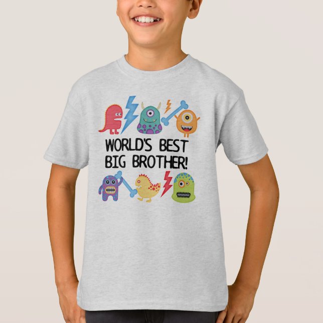Monsters World's Best Big Brother T-Shirt (Front)