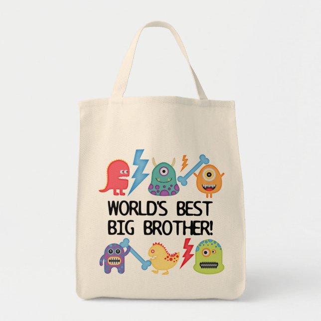 Monsters World's Best Big Brother Tote Bag (Front)