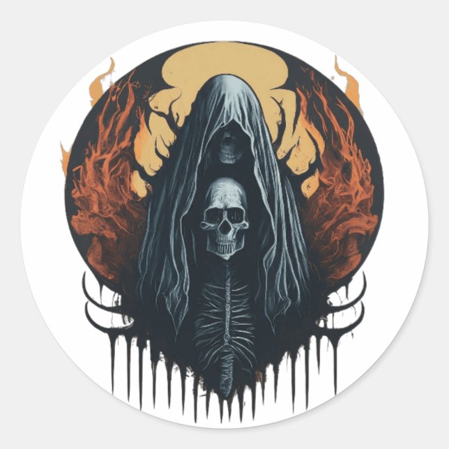 Monstrous Ghost Metal Band Mascot Sticker (Front)