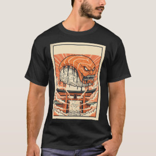 Monstrous Nigiri Sushi Japanese Torii Gate Art  T-Shirt