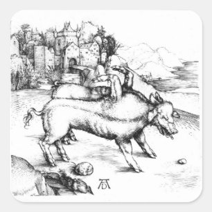 Monstrous Pig Square Sticker