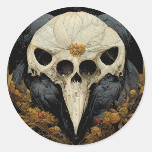 Monstrous Raven Horror Goth Gothic Classic Round Sticker