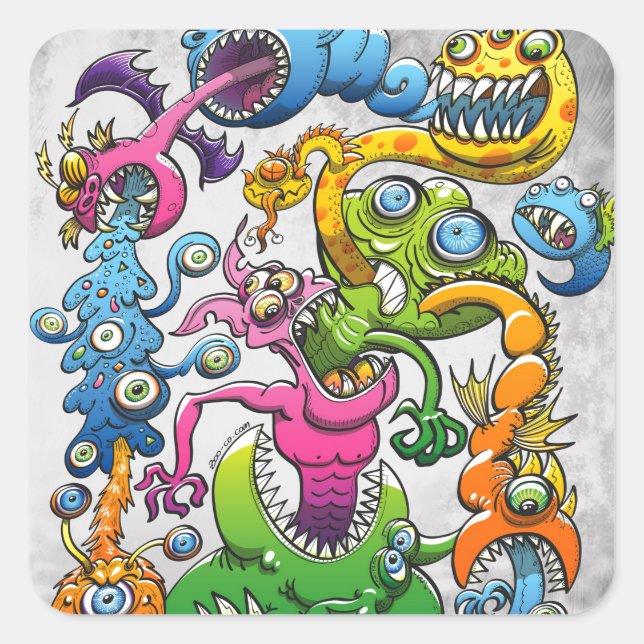 Monstrously Messy Square Sticker (Front)