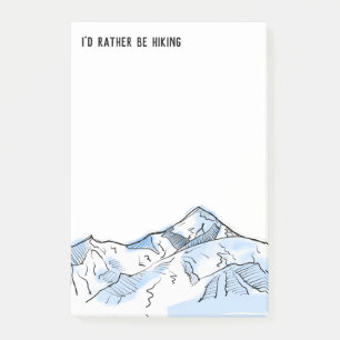 Mont Blanc Alpine Scene I'd Rather Be Hiking Post-it Notes