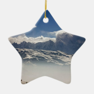 Mont Blanc France Holiday Card Poster Photo Block Ceramic Tree Decoration