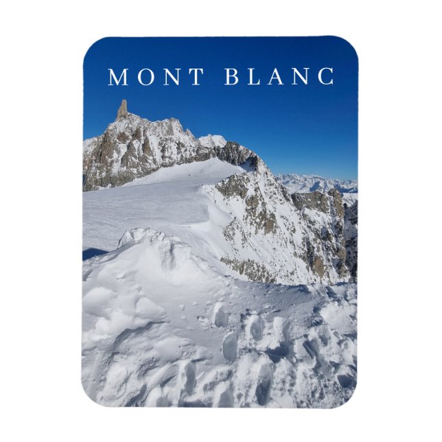 Mont Blanc in winter view fridge magnet (Vertical)