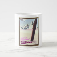 mont blanc Snowboarding travel poster.
