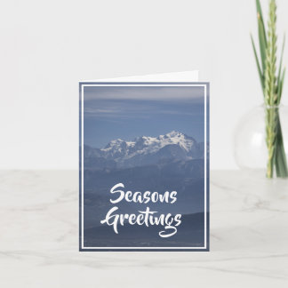 Mont Blanc Snowy Summit View Christmas Card