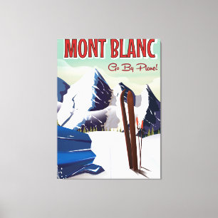 Mont Blanc vintage ski travel poster Canvas Print