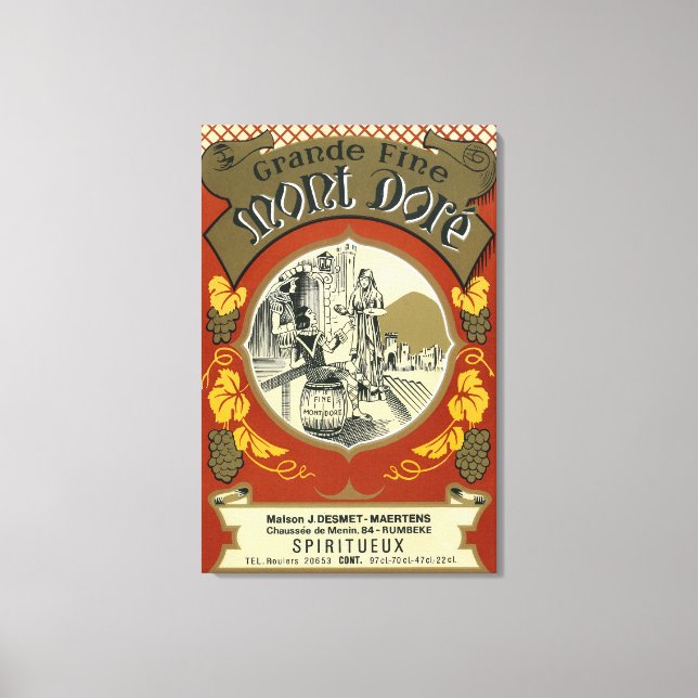 Mont Dore Wine LabelEurope Canvas Print (Front)