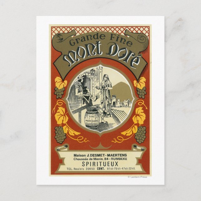 Mont Dore Wine LabelEurope Postcard (Front)