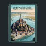Mont-Saint-Michel France Illustration Travel Art Magnet<br><div class="desc">Mont-Saint-Michel in a vector art style. Mont-Saint-Michel,  a magical island commune in Normandy,  France,  is famous for its dramatic tides,  mediaeval abbey,  and stunning panoramic views.</div>