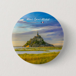 Mont-Saint-Michel, France - Mediaeval Abbey 6 Cm Round Badge