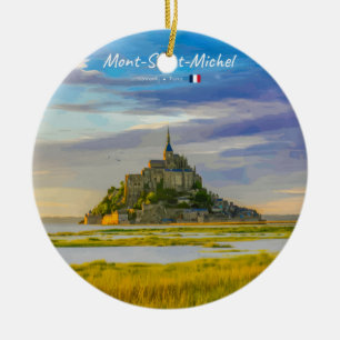 Mont-Saint-Michel, France - Mediaeval Abbey Ceramic Tree Decoration
