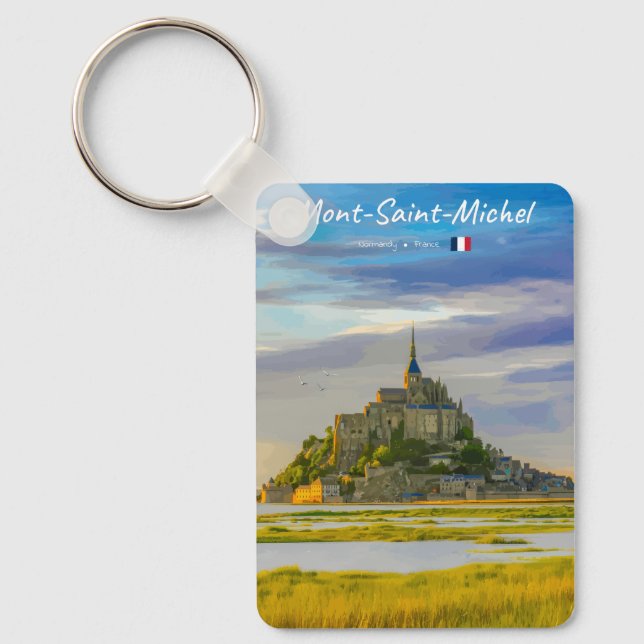 Mont-Saint-Michel, France - Mediaeval Abbey Classi Key Ring (Front)