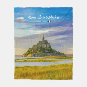 Mont-Saint-Michel, France - Mediaeval Abbey Fleece Blanket