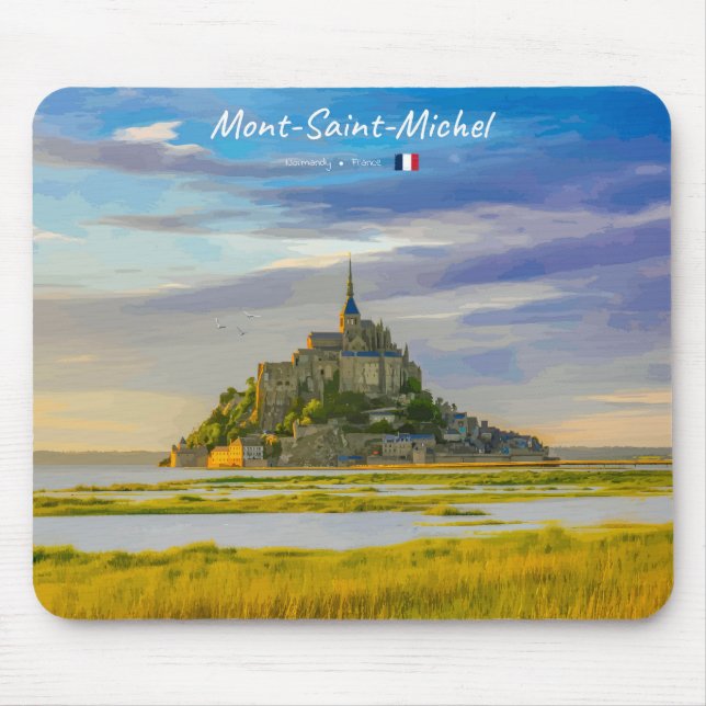 Mont-Saint-Michel, France - Mediaeval Abbey Mouse Pad (Front)