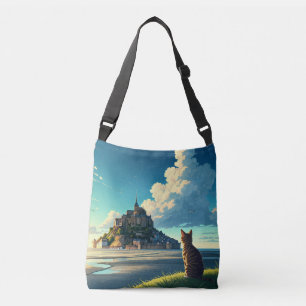 Mont Saint-Michel France Travel Cat Crossbody Bag