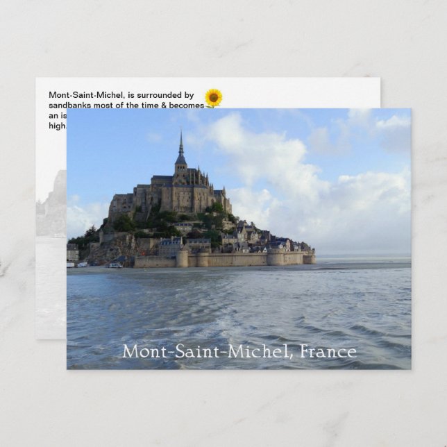 Mont-Saint-Michel High Tide, Normandy, France - Postcard (Front/Back)