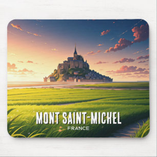 Mont Saint-Michel Sunset Postcard Mouse Pad