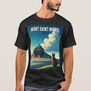 Mont Saint-Michel Travel Cat T-Shirt
