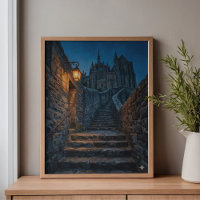 Mont Saint-Michel Twilight Lantern Art