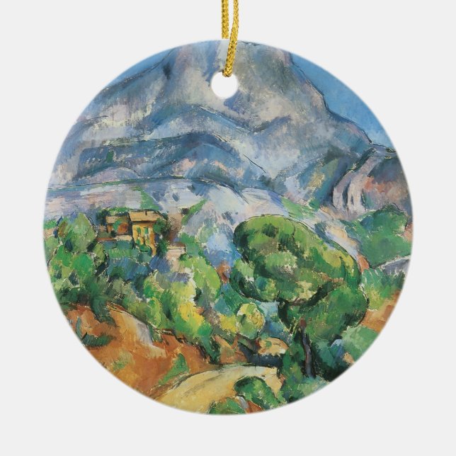 Mont Sainte Victoire Above Tholonet, Paul Cezanne Ceramic Tree Decoration (Front)
