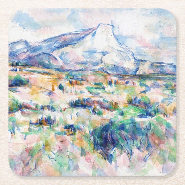 Mont Sainte-Victoire, Paul Cezanne Square Paper Coaster (Front)