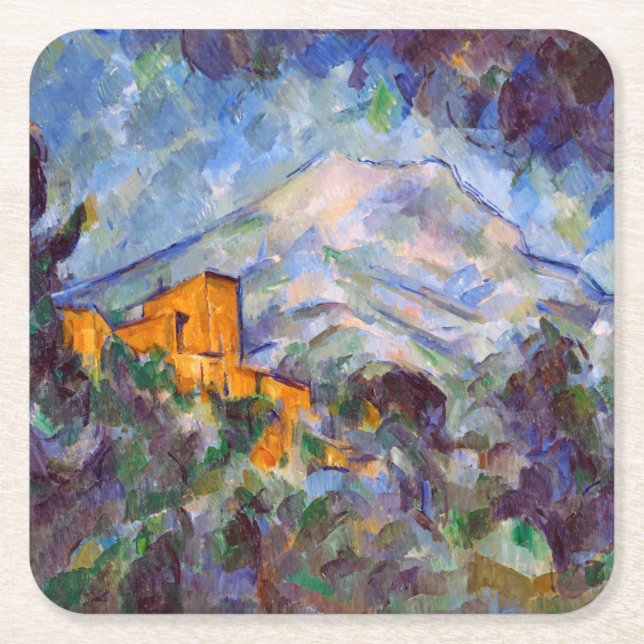Mont Sainte-Victoire, Paul Cezanne Square Paper Coaster (Front)