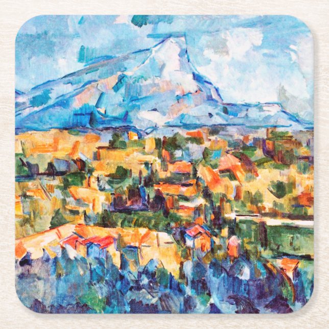 Mont Sainte-Victoire, Paul Cezanne Square Paper Coaster (Front)