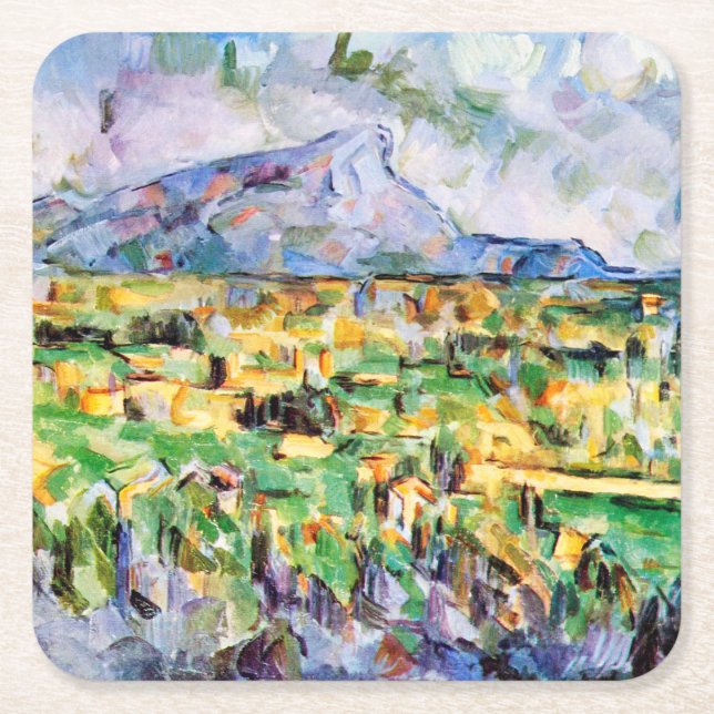 Mont Sainte-Victoire, Paul Cezanne Square Paper Coaster (Front)