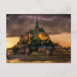 Mont St Michel Island Church Normandy Postcard