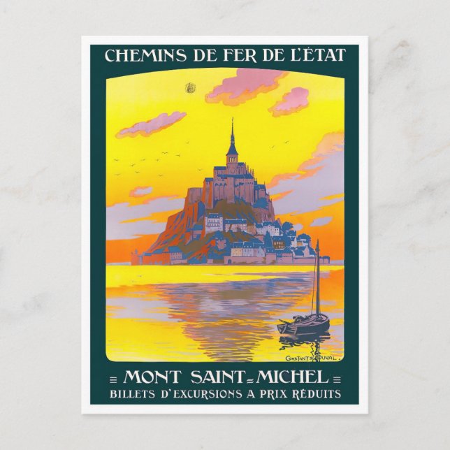 Mont St. Michel vintage travel Postcard (Front)