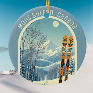 Mont Sutton Canada ski souvenir Ceramic Tree Decoration