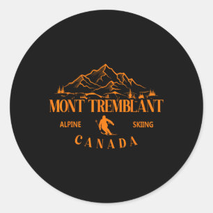 Mont Tremblant Canada Ski Resort Quebec Skiing Sou Classic Round Sticker